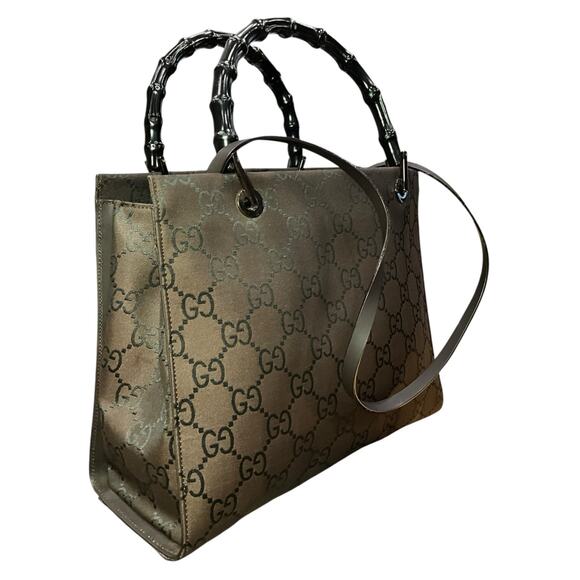 Gucci Brown Black GG Bamboo - Picture 3 of 10